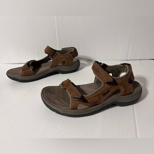 TEVA S/N 1002263 brown leather sandals men size 11
